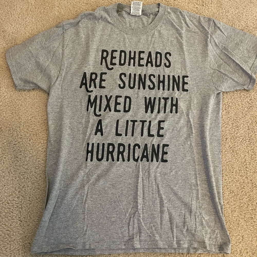 Etsy | Fruit of The Loom Gray Redhead Print Tee |  Lightly Worn | Size M